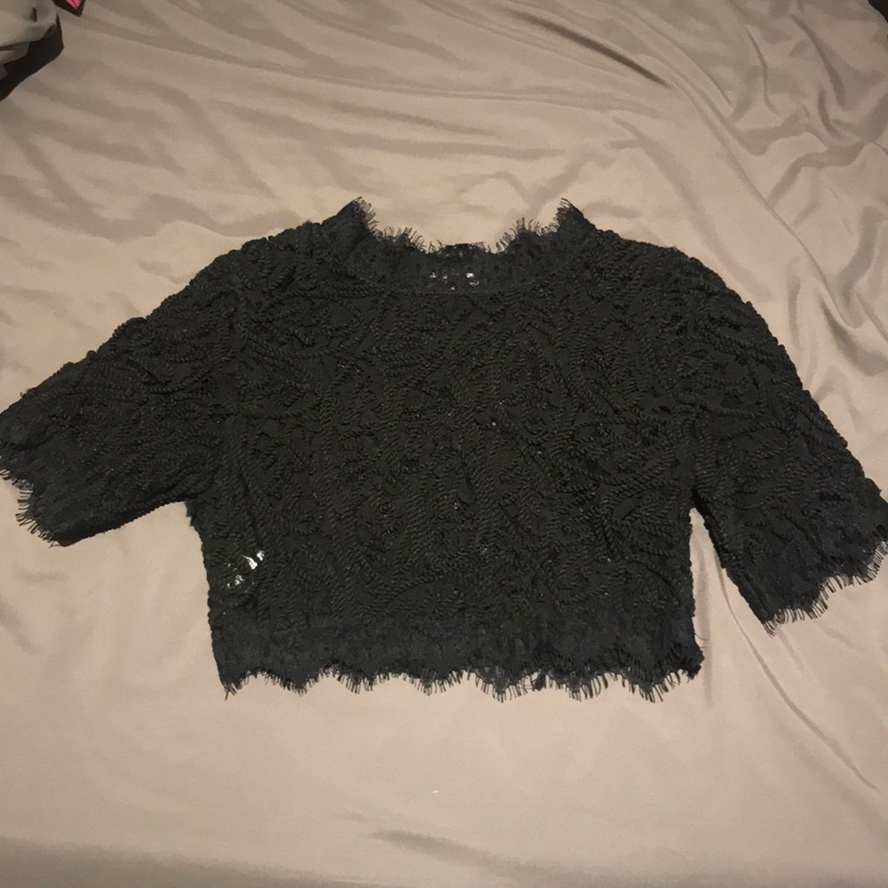 Black Lace Crop Top